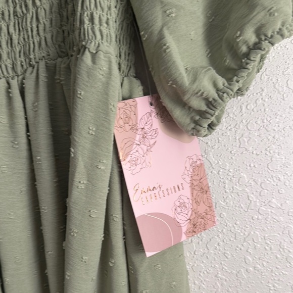 Elegant Olive Kids Dress - Picture 3 of 4